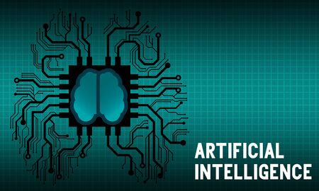 Artificial intelligence concept with circuit design, 3d renderingの写真素材