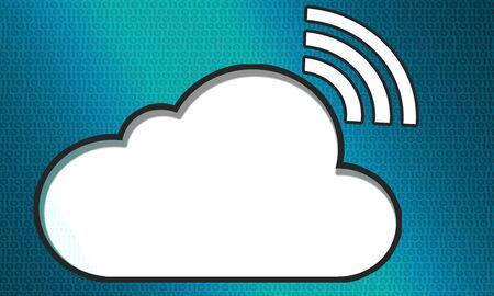 Cloud system technology concept with wireless sign, 3d rendering