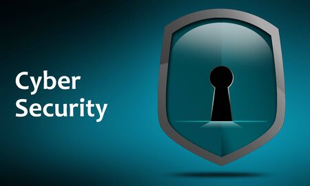 Shield With Keyhole icon. Cyber security concept, 3d renderingの写真素材
