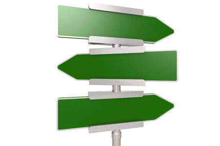 Blank green road sign, 3D rendering