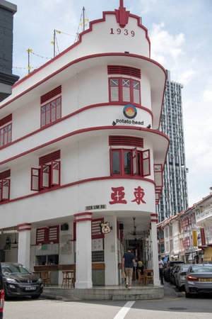 Singapore- 20 Nov, 2020: Potato Head building in Chinatown, Singapore. Chinatown is a subzone and...