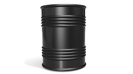 Black barrel for crude oil or petroleum, 3D renderingの写真素材