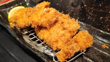 Japanese deep fried pork or tonkatsu set. Food conceptの写真素材