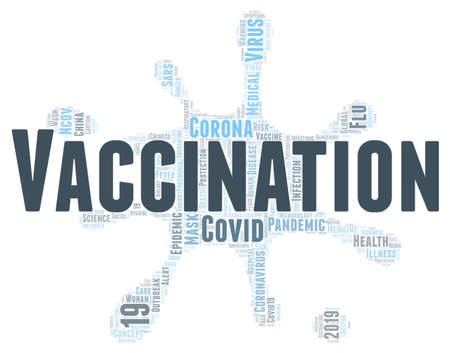 Vaccination  word cloud concept on white background, 3d renderingの写真素材