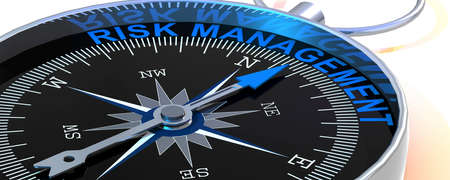 Compass needle pointing to word risk management, 3d renderingの写真素材