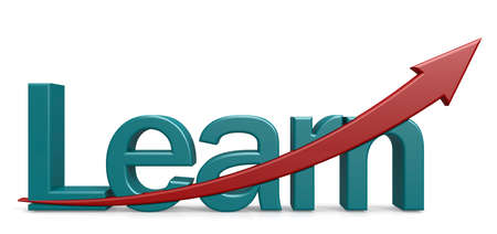 Learn word with upward red arrow, 3D renderingの写真素材