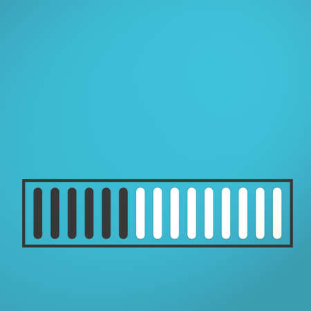 Blue loading bar image, 3D rendering
