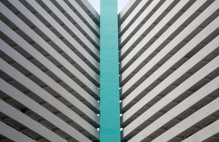 Singapore- 4 Nov, 2021: Unique pattern from the exterior view of public housing in Singapore. Public...
