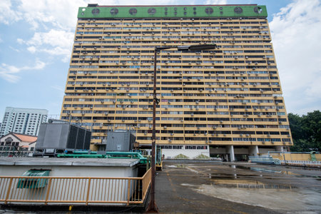 Singapore- 31 Oct, 2021: View of residential apartment on top of People's Park Complex at Chinatown...