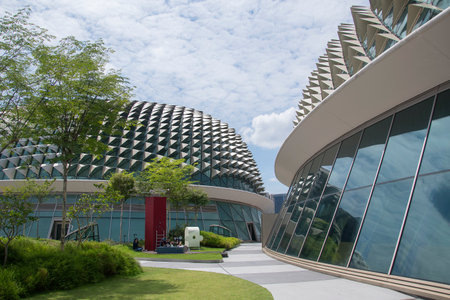 Singapore- 14 Nov, 2021: Esplanade Theater in Singapore. Esplanade theater is a modern building for musicalart gallery and concerのeditorial素材
