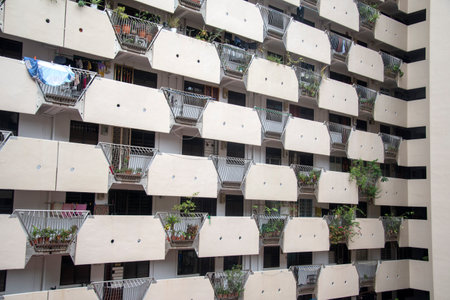 Singapore- 9 Apr, 2022: View of Selegie House HDB flat in Singapore. Selegie House is located in the Central Area and is accessible through the nearest train stations.のeditorial素材