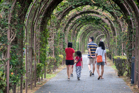 Singapore- 9 Apr, 2022: View of Japanese Cemetery in Singapore. It is the largest Japanese cemetery in Southeast Asia and home to many historic tombs and graves.のeditorial素材