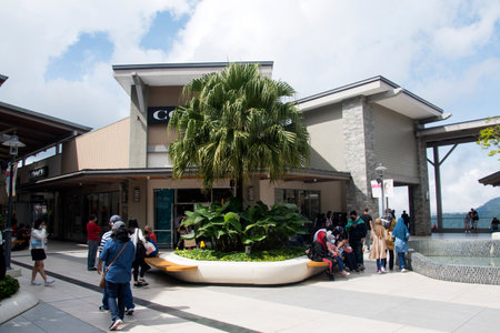 Genting, Malaysia - Jun 10, 2022: Genting Highlands Premium Outlets in Genting Highlands, Malaysia. It is an open-air shopping mall with an extensive collection of designer fashionのeditorial素材