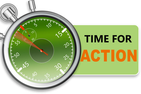 Stopwatch with text time for action, 3d renderingの写真素材