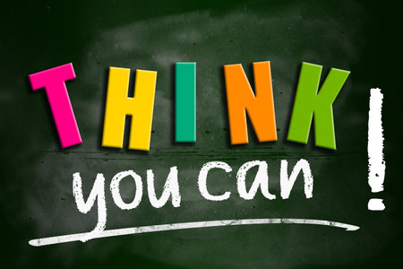 Think you can conceptual words on blackboard, 3d renderingの写真素材