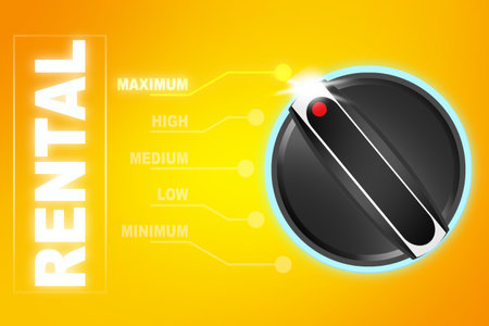 Rental turn to maximum on a knob, 3d renderingのeditorial素材