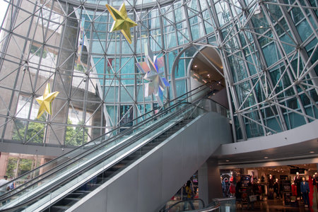 Singapore- 27 Nov, 2021: Wheelock Place shopping mall in Orchard road Singapore. Wheelock Place is an integrated office and retail development within the Orchard Roadのeditorial素材
