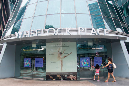 Singapore- 27 Nov, 2021: Wheelock Place shopping mall in Orchard road Singapore. Wheelock Place is an integrated office and retail development within the Orchard Roadのeditorial素材