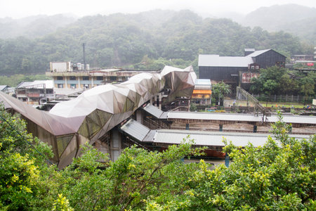 Houtong, Taiwan- 4 Dec, 2022: Cat bridge of Houtong Station in Taiwan. Houtong is famous for many cats here and the bridge has been constructed above the railway to allow safe pass.のeditorial素材