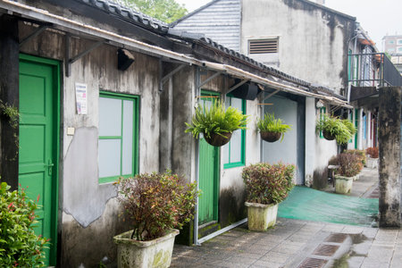 Taipei, Taiwan- 10 Dec, 2022: Taiwan historic building facade in Military Families Community Park, Taipei.のeditorial素材