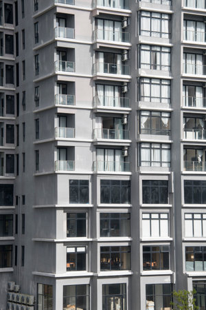 Genting Highlands, Malaysia- 24 Jul, 2022: Modern Skyscraper close up view many windows in Genting, Malaysiaのeditorial素材
