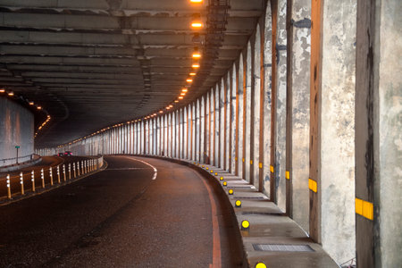 Beautiful Nanya Tunnel in northeast coast of Taiwanの写真素材