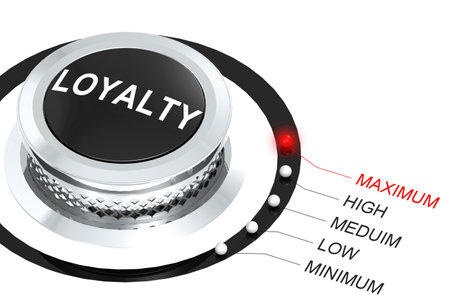 Turn the knob to maximum for loyalty level, 3d renderingの写真素材