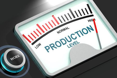Indicator for high production level, 3d rendering