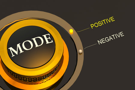 Turn the knob to positive mode, 3d rendering