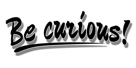 Be curious word isolated on white background, 3d renderingの写真素材