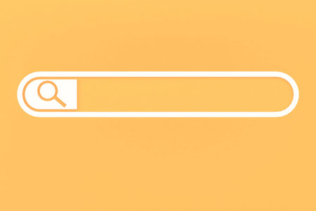 Search bar on yellow background, 3d renderingの写真素材