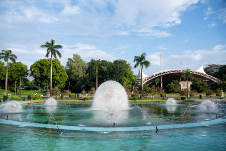 Manila, Philippines-13 Oct 2023:  Rizal Park in the morning in Manila, Philippines. Rizal Park is...