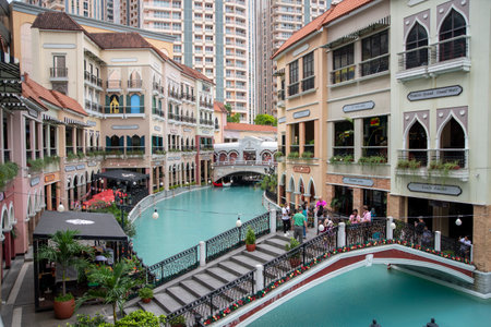 Manila, Philippines-16 Oct 2023: View of Venice Grand Canal Mall in Manila, Philippines. Venice Grand Canal has elevated the shopping and lifestyle scene in the Philippinesのeditorial素材