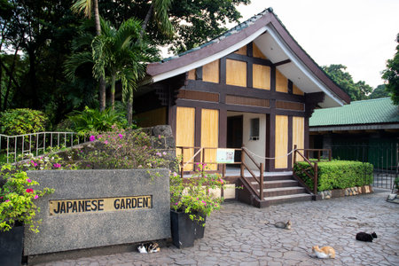 Manila, Philippines-13 Oct 2023: Entrance to the Japanese Garden at the Rizal Park in Manila, Philippinesのeditorial素材