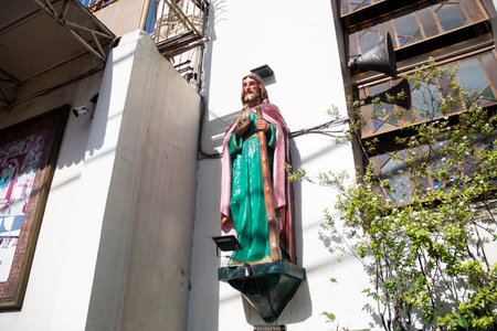 Manila, Philippines- 13 Oct, 2023: Statue figure in the Minor Basilica of the Black Nazarene or also known as Quiapo church statue figure.のeditorial素材