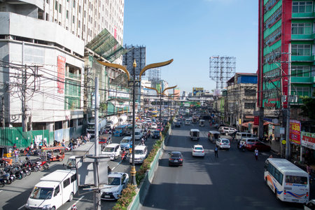 Manila, Philippines- 13 Oct 2023: View of Quiapo area in Manila, Philippines. Quiapo is refer as old...