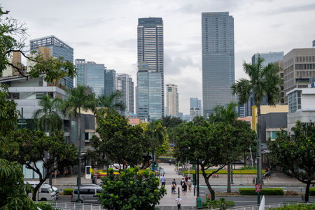 Manila, Philippines-16 Oct 2023: Scenery of Bonifacio High street, which is the famous shopping...
