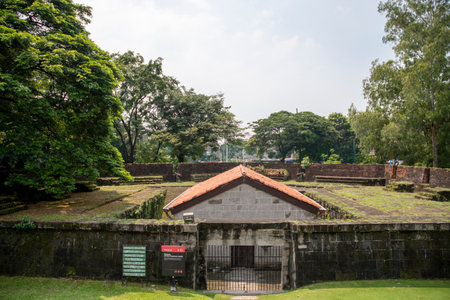 Manila, Philippines- 13 Oct 2023: Baluarte De San Miguel in Intramuros in Manila, Philippines. The defense fortress is located in Intramuros, the walled city of Manila.のeditorial素材