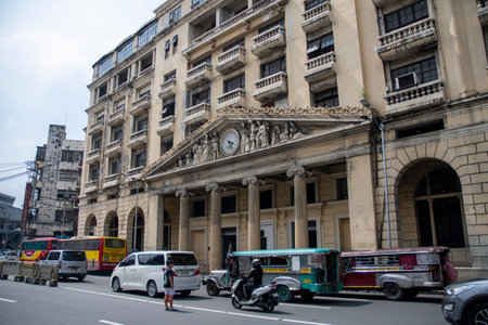 Manila, Philippines- 14 Oct 2023: Roman Santos Building located in Manila. It is a neoclassical building located along the historic Escolta Street in Santa Cruz, Manilaのeditorial素材