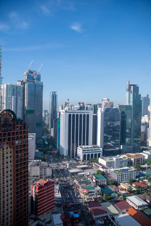 Manila, Philippines- 16 Oct, 2023: Skyline of Makati area in Manila. Makati has been the financial center of the Philippines since the 1960sのeditorial素材