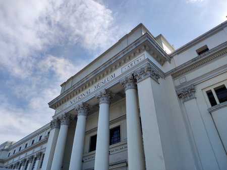 Manila, Philippines- 13 Oct, 2023: National Museum of Fine Arts facade in Manila, Philippines. The Fine Arts Museum houses a collection of paintings and sculptures by classical Filipino artistsのeditorial素材