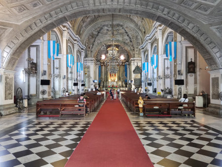 Manila, Philippines-13 Oct 2023: View of San Agustin Church located in Manila, Philippines. It is the oldest church in the Philippinesのeditorial素材