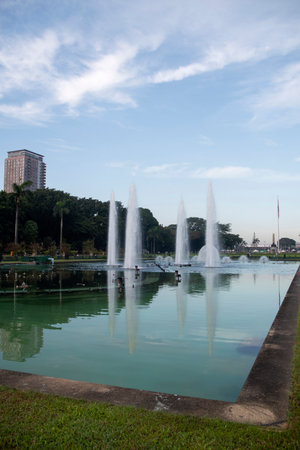 Manila, Philippines-13 Oct 2023:  Rizal Park in the morning in Manila, Philippines. Rizal Park is one of the major tourist attractions of Manila.のeditorial素材
