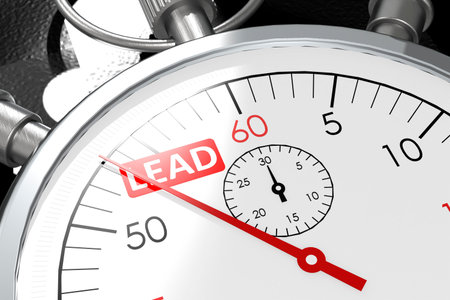 Lead word on the stopwatch, 3d rendering