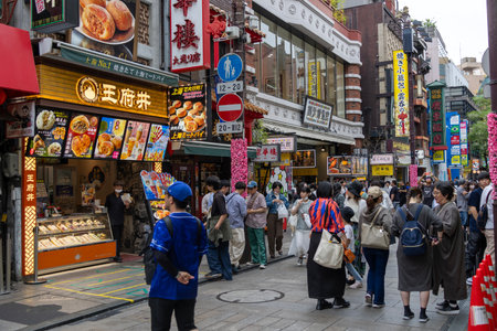 Yokohama, Japan- 19 May 2024: Tourists visit to Yokohama Chinatown, Japan.  It is called Yokohama Chukagai in Japanese and is one of three Chinatowns in Japan.のeditorial素材
