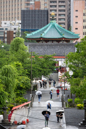 Tokyo, Japan- 13 May 2024: Shinobazunoike Benten-do in Ueno park, Tokyo. It is dedicated to Benzaiten, the Japanese goddess of all that flowsのeditorial素材