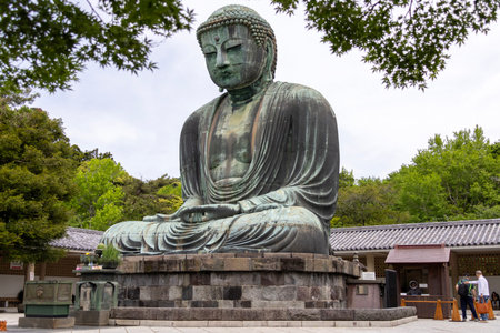 Kamakura, Japan- 14 May, 2024:The great buddha statue Kamakura Daibutsu at Kotoku in shrine temple in Kamakura, Japanのeditorial素材