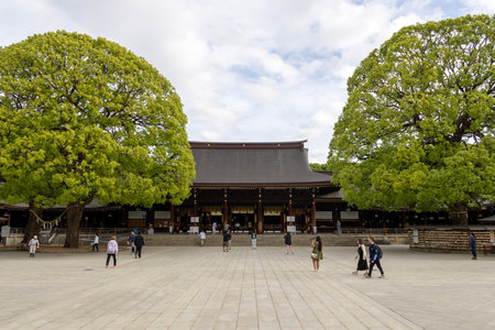 Tokyo, Japan- 12 May 2024: Meiji Jingu in Tokyo, Japan. It is dedicated to the deified spirits of...