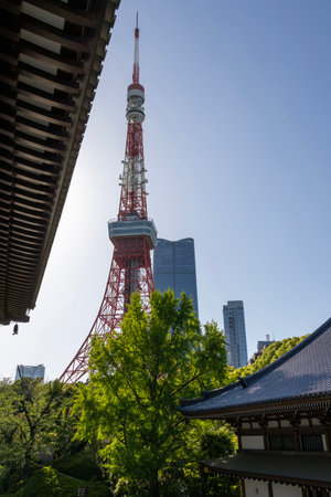 Tokyo, Japan-11 May 2024: Tokyo Tower - communications and observation tower in Tokyo. Landmark of Japanのeditorial素材