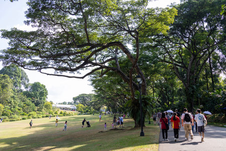 Singapore- 28 Jul 2024: People visits to Istana during the open house. The Istana is the official residence and office of the President of Singapore.のeditorial素材